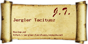 Jergler Tacitusz névjegykártya